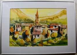 Neu! Aquarell "Hans Eckert", signiert, Basler Kunstmaler