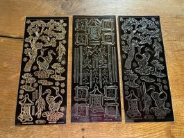 3x Sticker Bogen Asiatisch