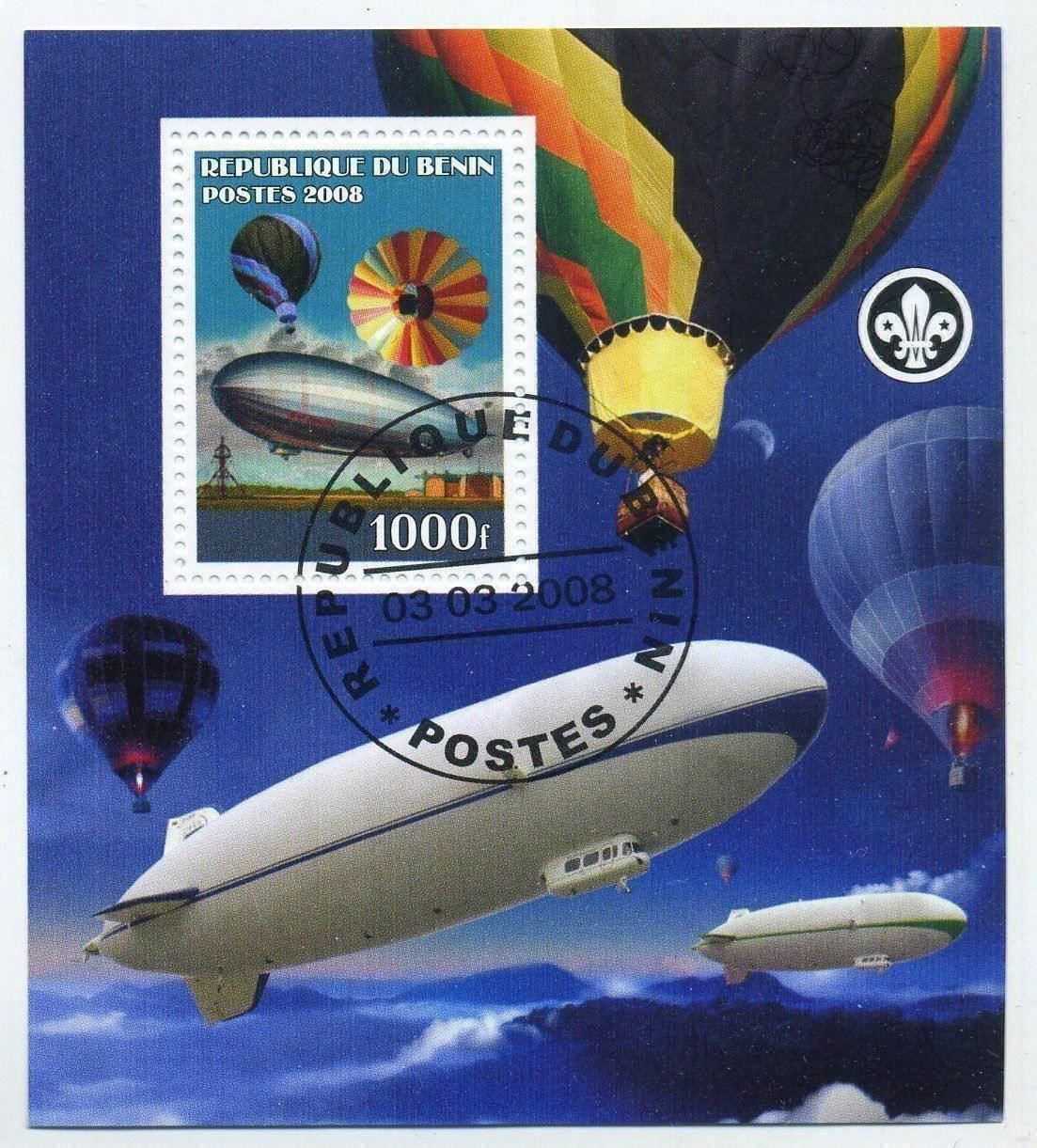 Tutti i francobolli: Block "Heissluftballon, Zeppeline". Benin – Nuovo e nell'imballaggio originale da Basel venduto da Butsch5