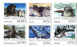 Briefmarken "Seeleopard, Seelöwe, See-Elefant". Neuseeland