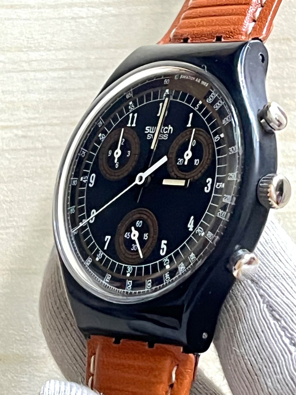 Swatch Orologi: Swatch Chronograph Classic Brown – Usato da Grenchen venduto da chththl 5