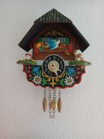 Miniatur Pendeluhr Souveniruhr funktionstüchtig 13x13 cm