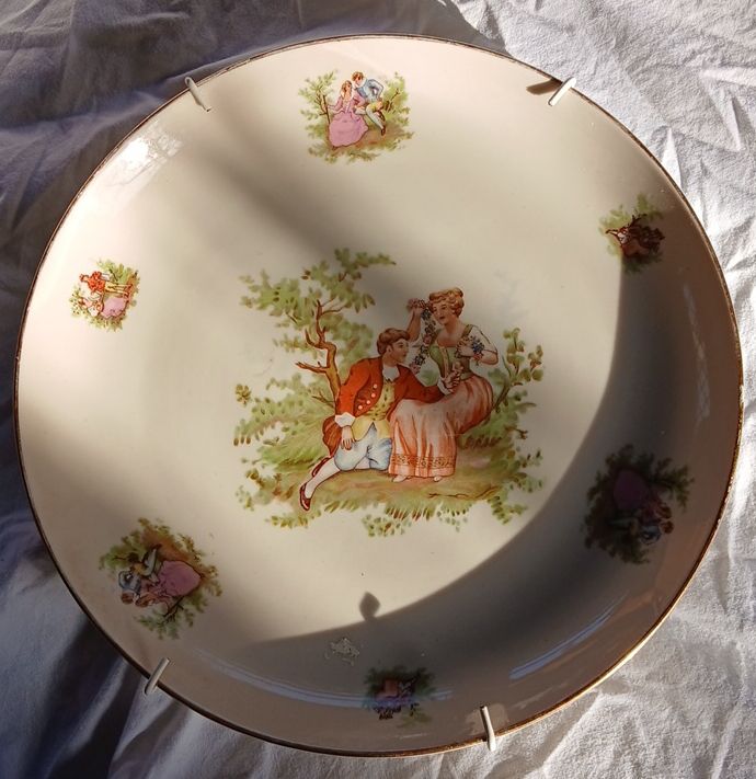 ASSIETTE DÉCORATIVE MURALE en étain de Paris céramique St Clément France EUR 14,99 - FR