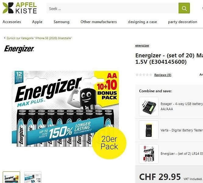 Akkus & Batterien: Energizer Lithium Battery Plus AA and AAA Universal – Neu und originalverpackt aus Zürich von vicks9822