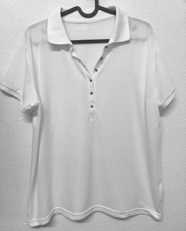Damen Poloshirt weiss kurzarm, M