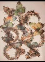 lot d'autocollants papillons et fleurs, état neuf