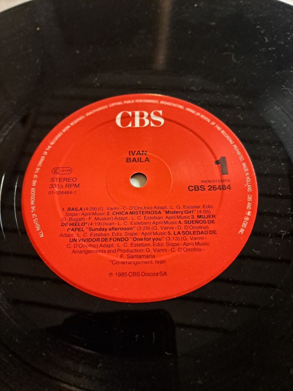 Schallplatten: LP  IVAN  "Baila"  CBS – Gebraucht aus Uetendorf von Essiggurken 2