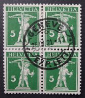 Nr. 125III Viererblock, Rasierklingenstempel GENEVE
