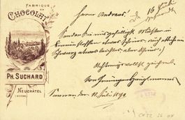 1891: Suchard Karte aus der Serie Fabriken, gest. SAANEN