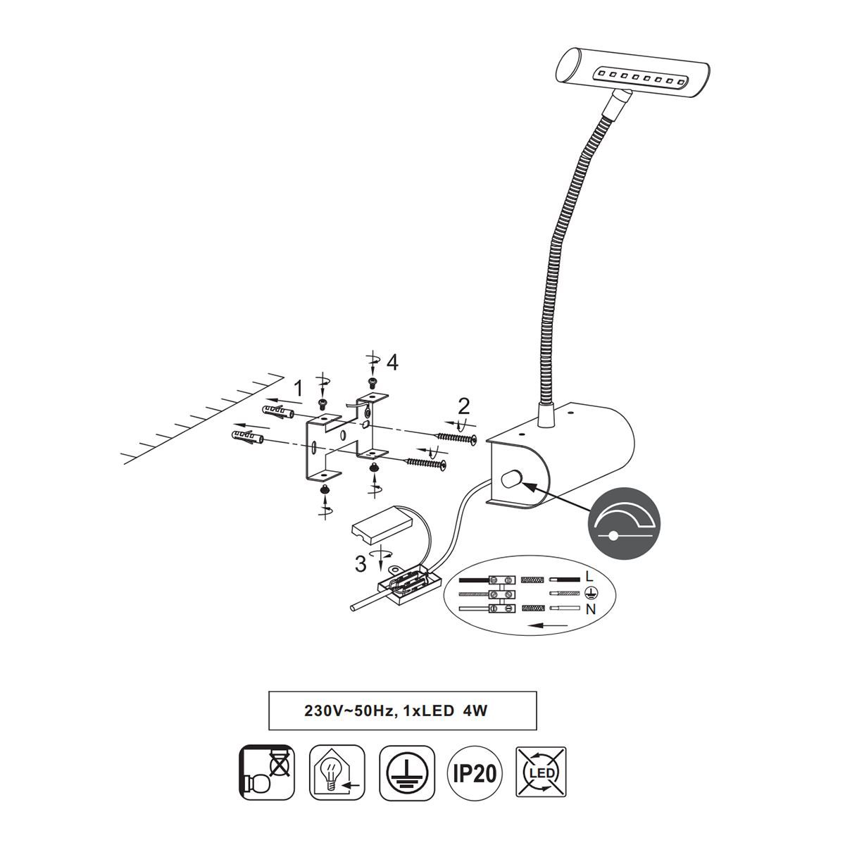 Lampade: LED Wandleuchte, Dimmer, Messing – Nuovo (secondo la descrizione) da Kreuzlingen venduto da Smart-Light 4