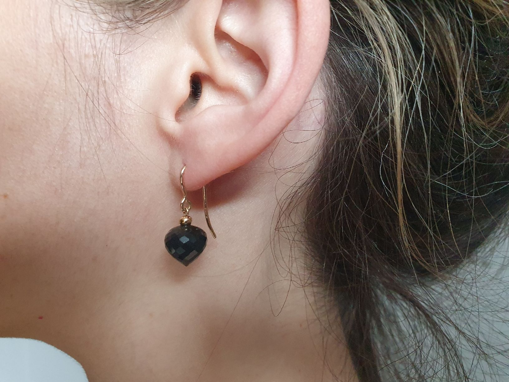 Orecchini pendenti & Orecchini a lobo: süsse Einhänger/Ohrringe, 585er Gold mit Onyx "Zwiebelchen" – Nuovo (secondo la descrizione) da Neuhausen venduto da mamanti024