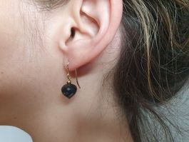 süsse Einhänger/Ohrringe, 585er Gold mit Onyx "Zwiebelchen"