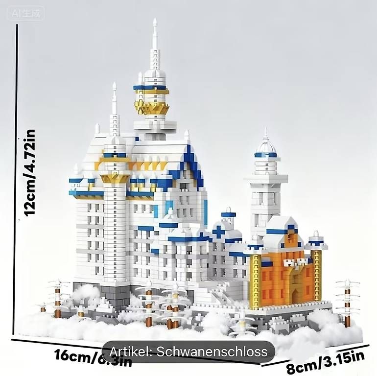 Kit di costruzioni: Modellbausatz Brixie-Style Schloss Schwanensee – Usato da Altenrhein venduto da marcow313 2