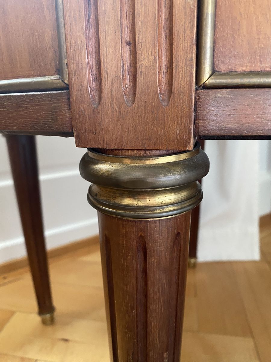 Tables: Table de jeu en bois et marbre vert – D'occasion à Lausanne par sebrep 2