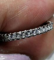 Bague argent avec diamants de moissanite de 0,016 ct GRA
