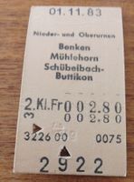 Billette Schweiz Benken Buttikon 2. Kl. 2922