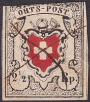 Orts Post (13II), Type 26 mit Tintenkreuz, Kat: 3'800.-