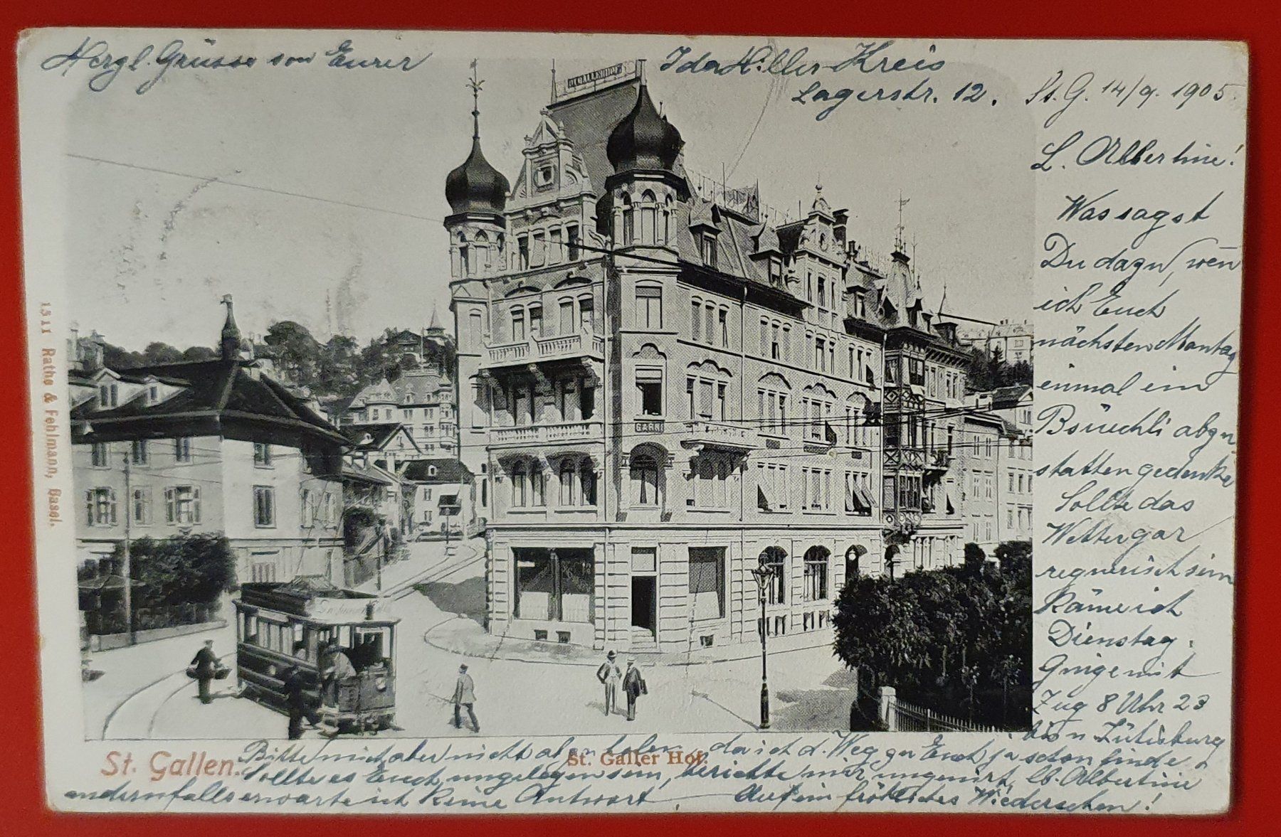 Cartoline postali: St.Gallen 1905 - St.Galler Hof – Usato da Kreuzlingen venduto da Rschweiz1