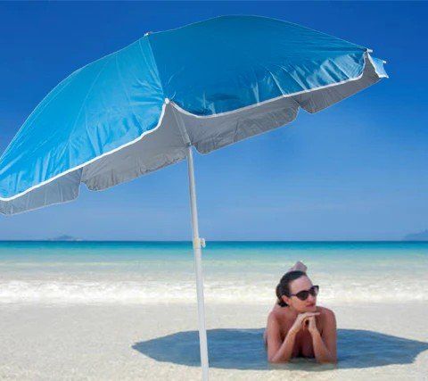 Sonnenschirme: Sonnenschirm 210cm mit Bodenhalterung einsteckbar – Neu und originalverpackt aus St. Gallen von schnaeppchen-preise 1