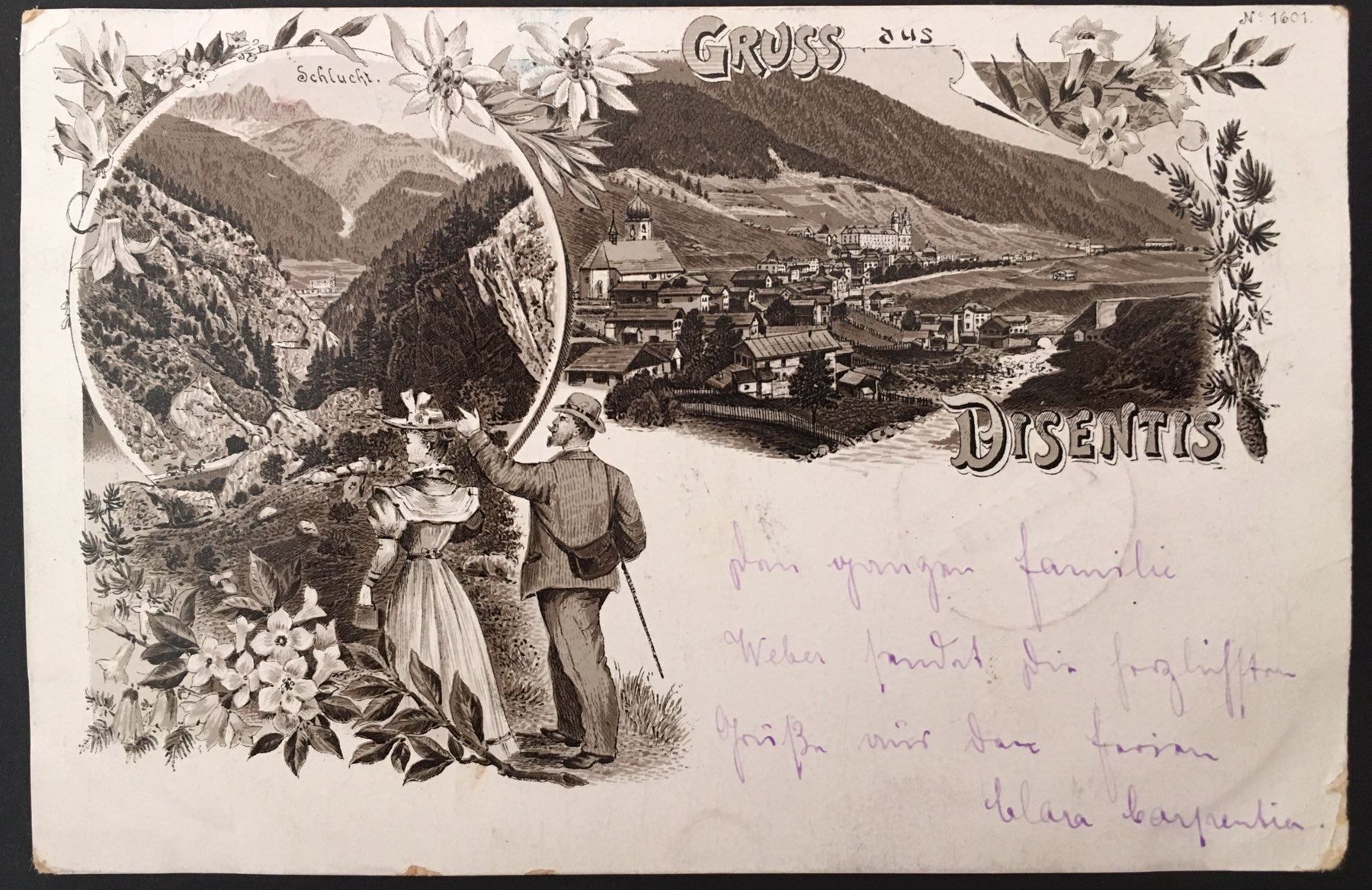 Cartoline postali: Gruss aus Disentis 1897 – Usato da Kreuzlingen venduto da Rschweiz1