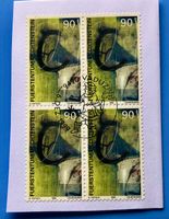 Briefmarken aus  Liechtenstein 4 er Block mit Papier Hauszei