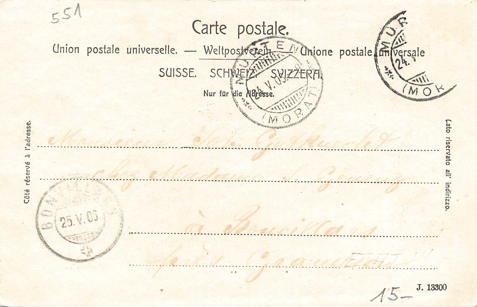 Cartoline postali: Morat Murten remparts – Usato da Biasca venduto da Blenio71 1