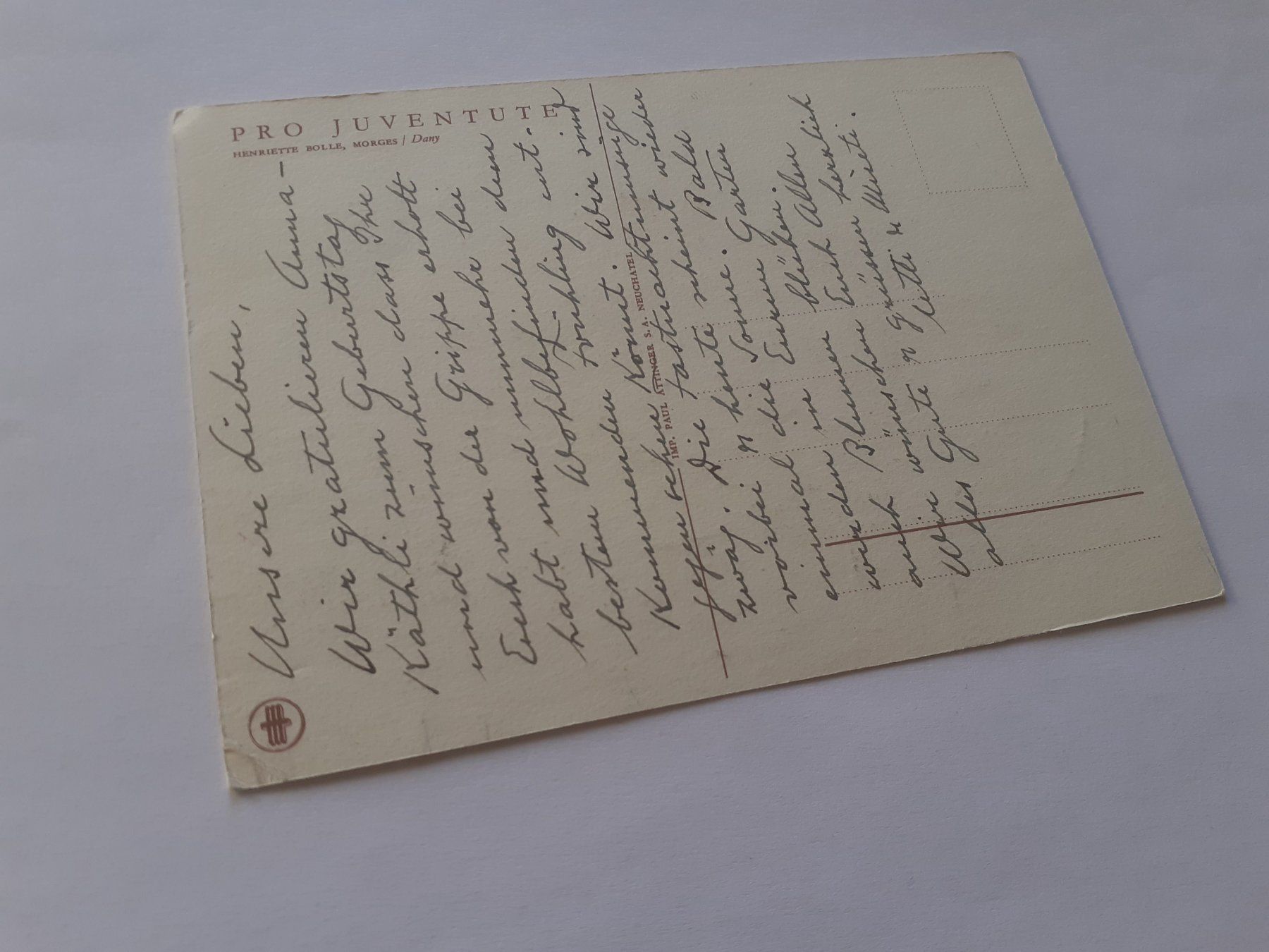 Cartoline postali: HENRIETTE BOLLE - MORGES - DANY – Usato da Winterthur venduto da Ornyx7 1
