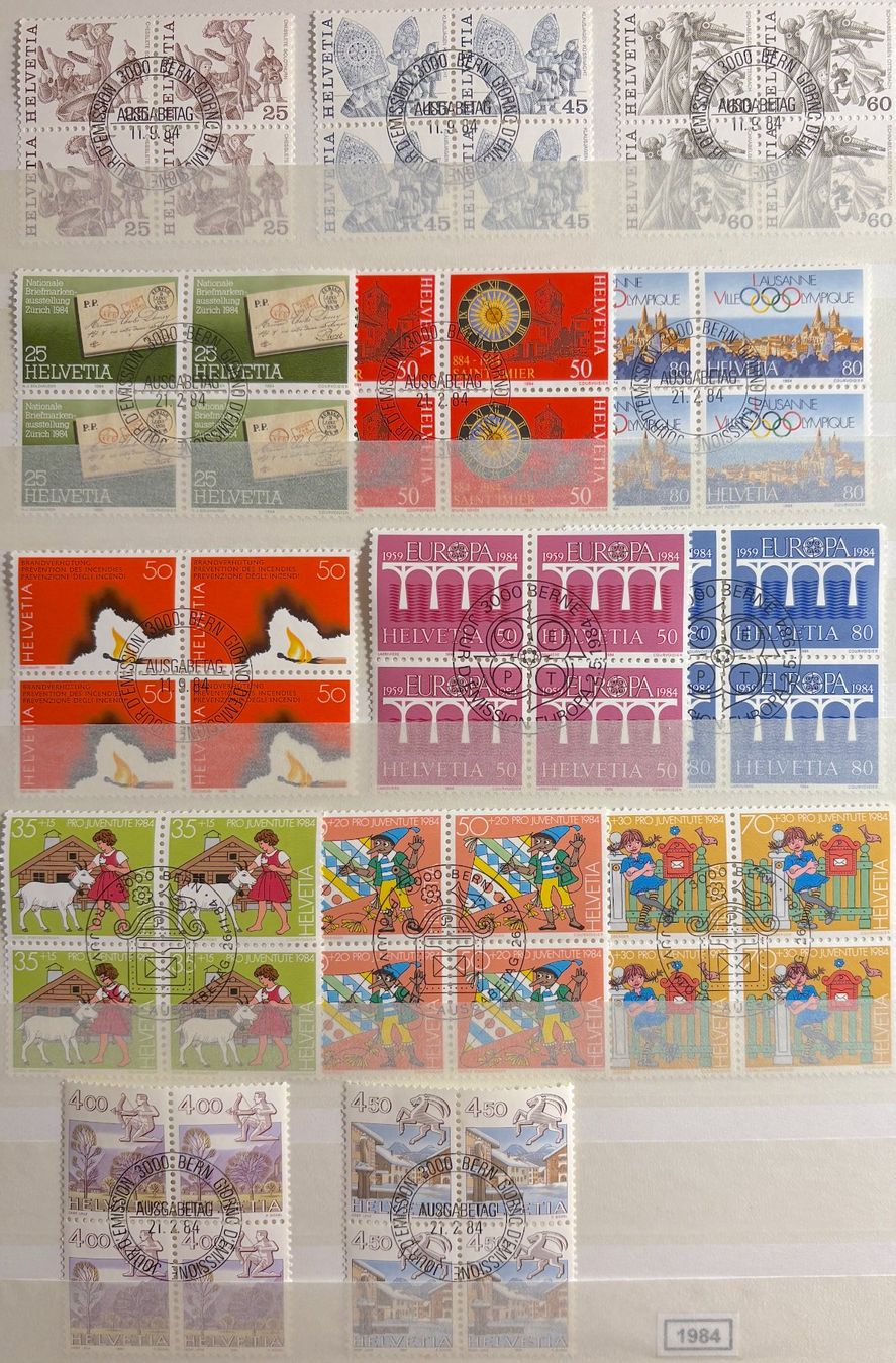 Tutti i francobolli: Timbres suisses 1984 Par 4 – Usato da Lausanne venduto da Cabessa