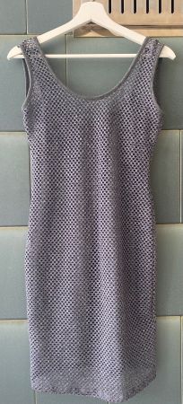 Kleid grau Netz Optik Topshop Gr. 36 / 38 Damen