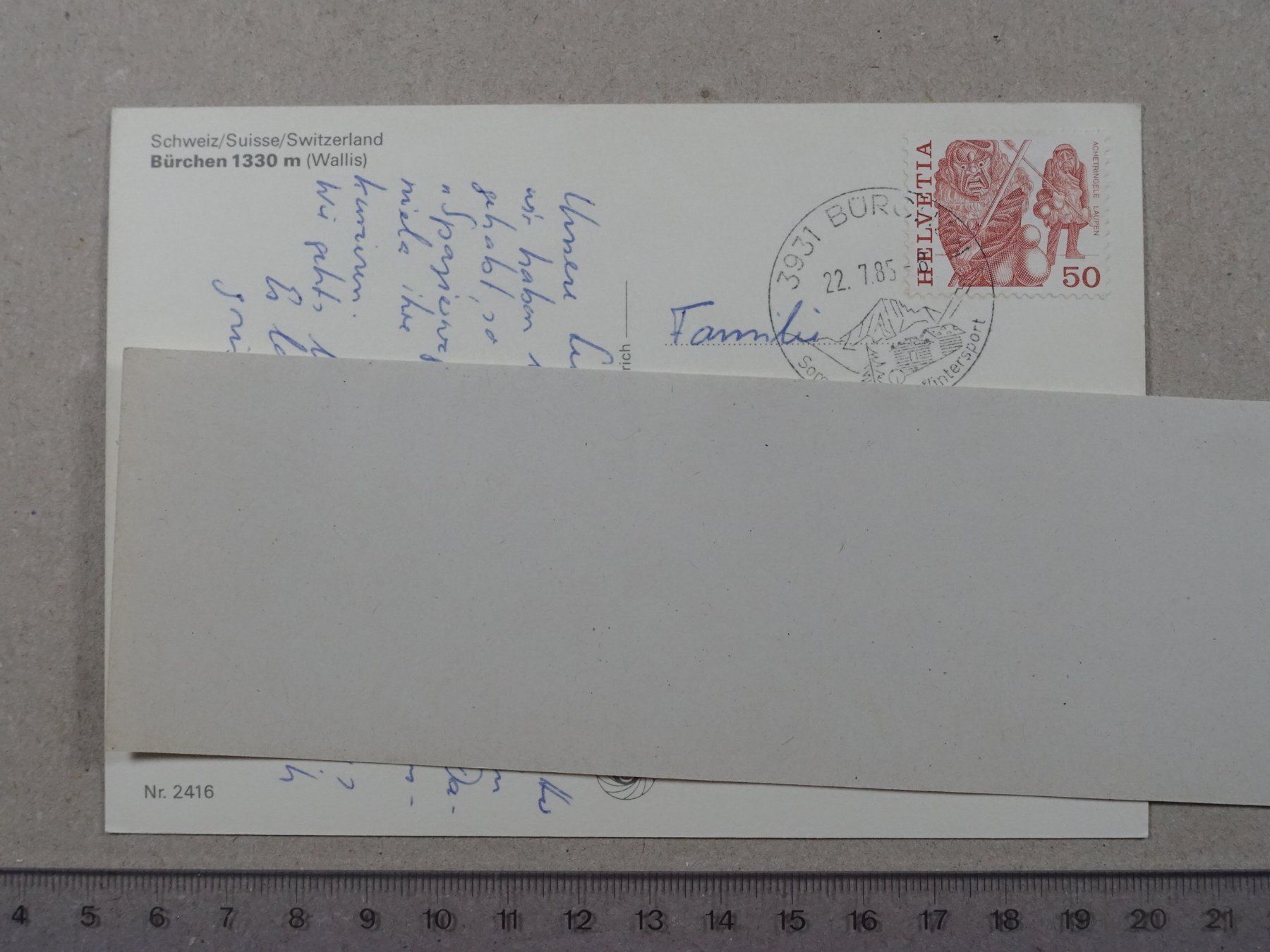 Ansichtskarten: Bürchen, 1985 – Gebraucht aus Lenzburg von fh1 1