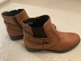 Tamaris Lederstiefeletten cognac braun Gr. 38