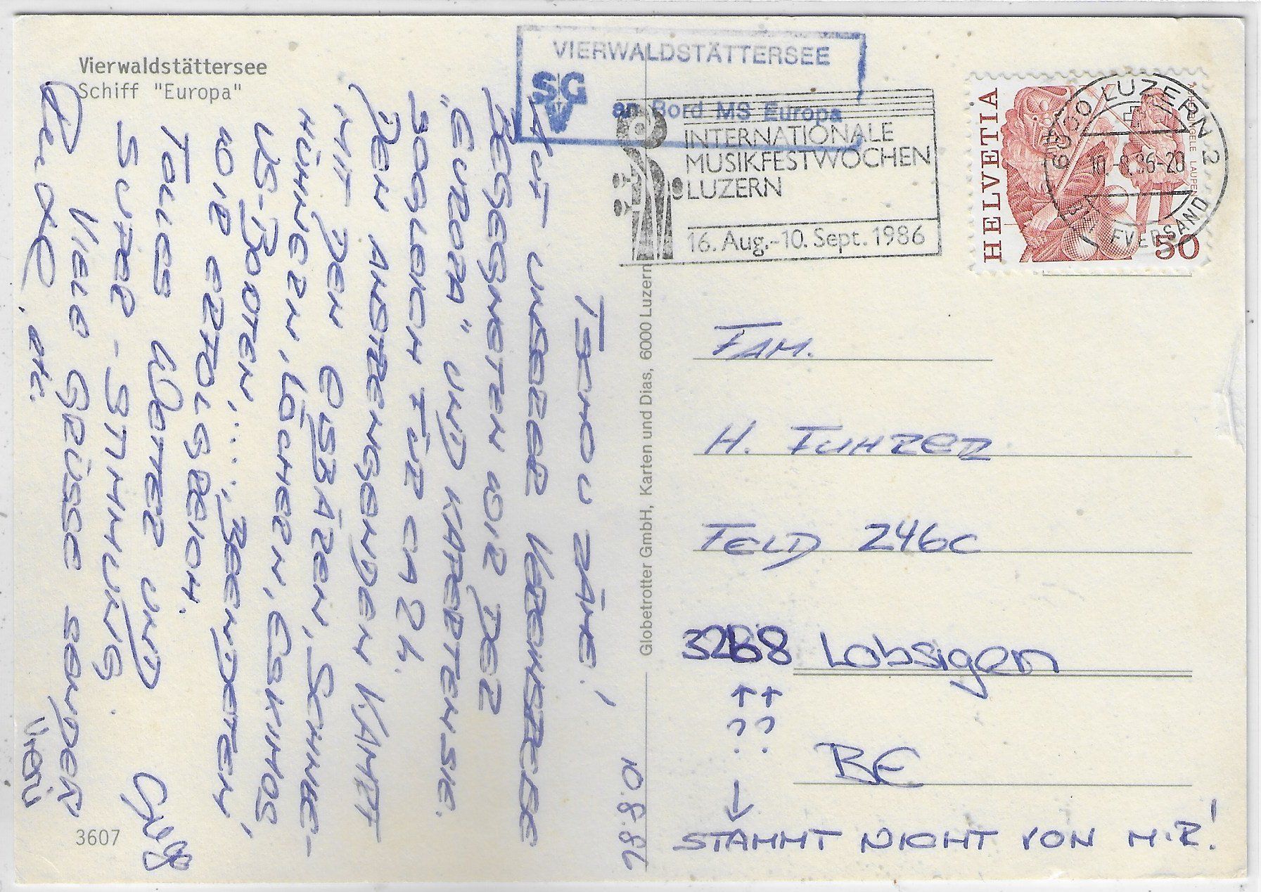 Cartoline postali: Vierwaldstättersee - Schiff "Europa" – Usato da Ettingen venduto da Kartenplanet 1