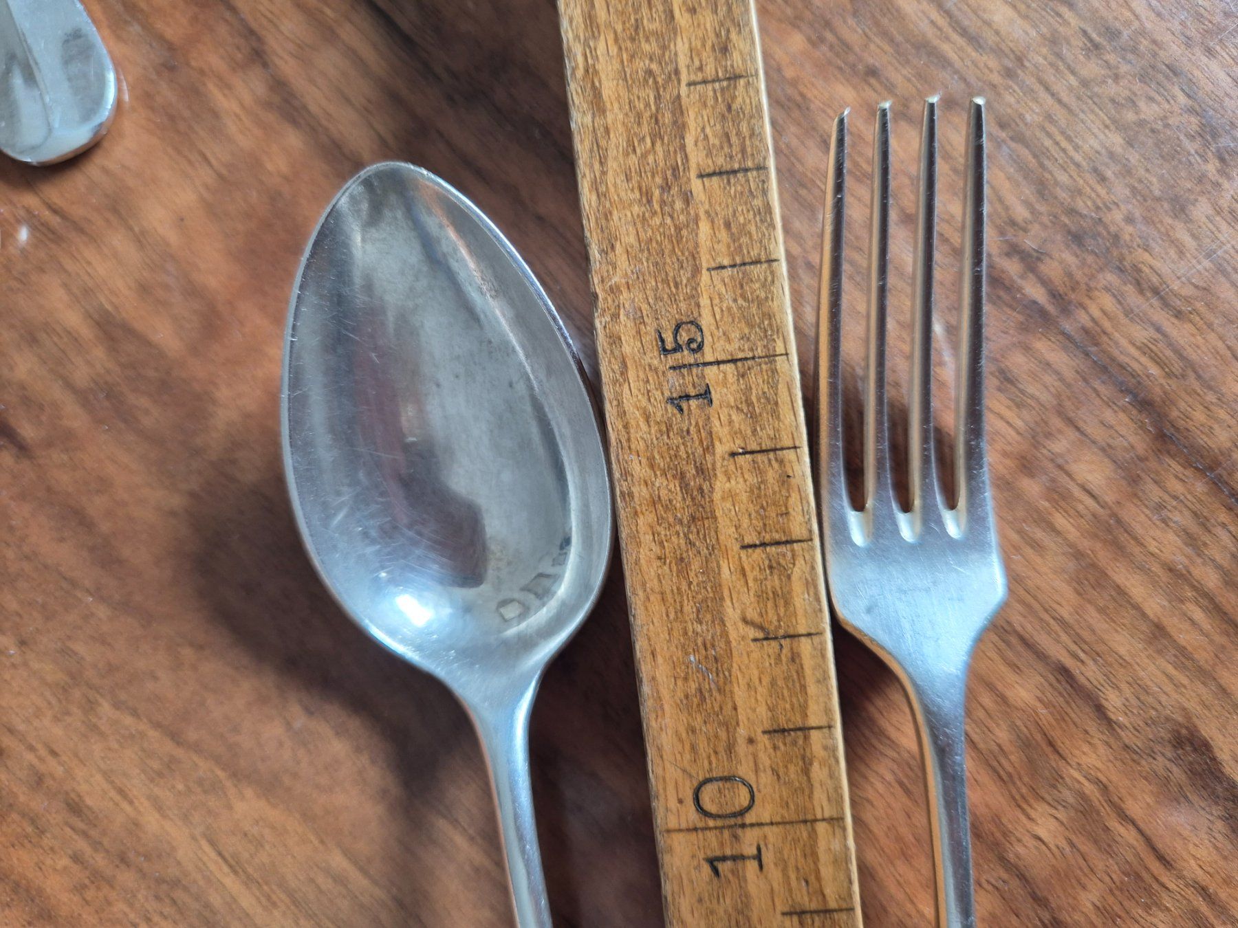 Set di posate: Besteck Set, Vintage, 5 Gabeln & 5 Löffel, Silberlook – Usato da Bern venduto da aronari 7