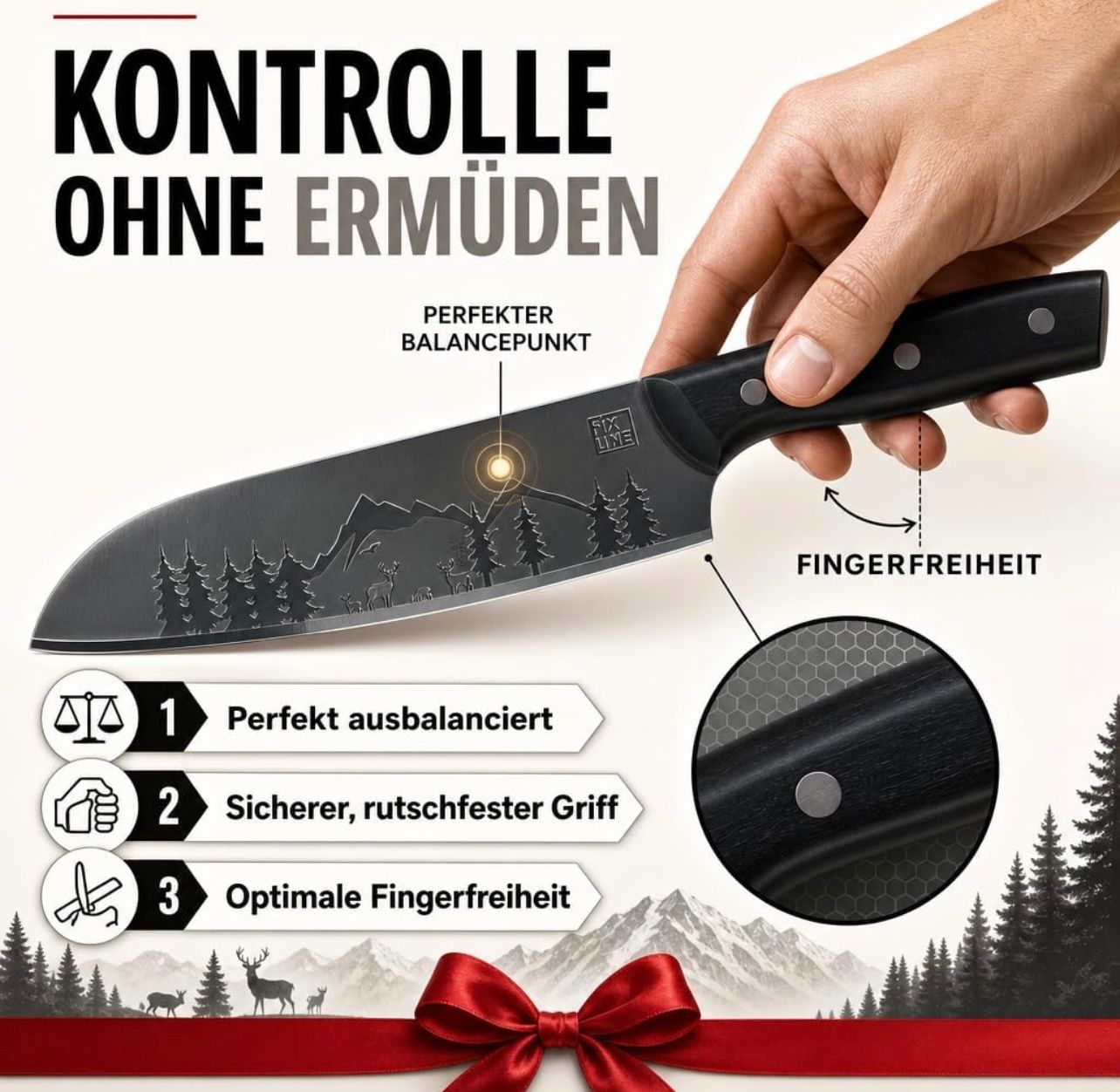 Coltelli da cucina: FIXLINE Santoku Messer 18cm BLACK FOREST EDITON – Nuovo e nell'imballaggio originale da Basel venduto da Seifehuesli 3