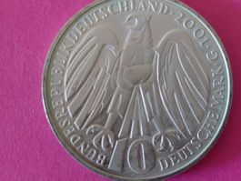 10 Mark Münze Deutschland  925 Silber 2001
