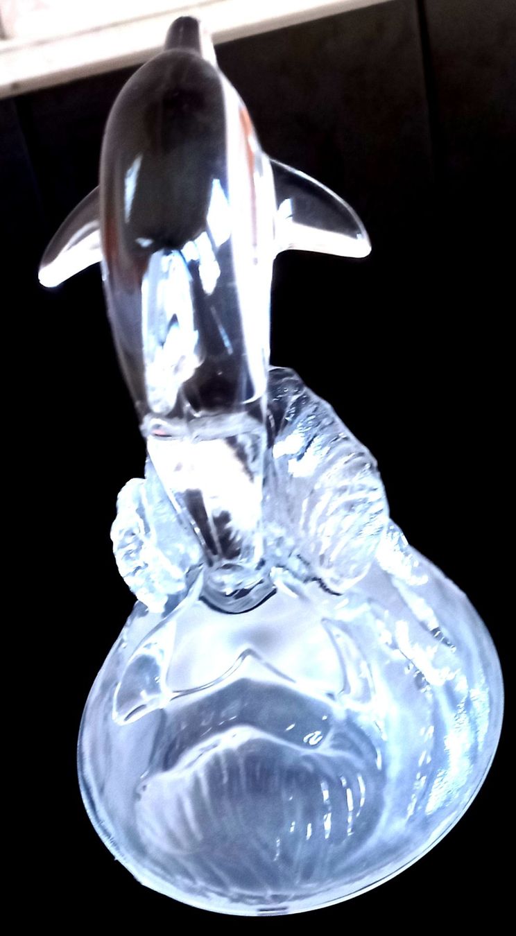 Sculture & Statue: Delfin auf Wasserwelle Glaskunst – Usato da Baar venduto da 2cvbaar 4