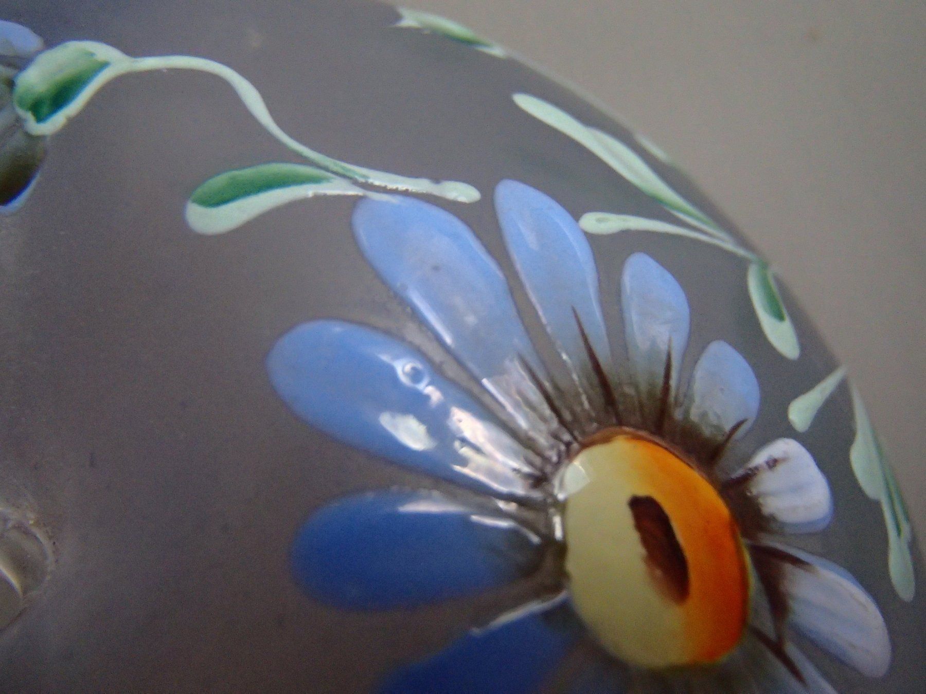 Portacenere: Glas Aschenbecher Margeriten handgemalt – Usato da Schöfflisdorf venduto da pullux 3