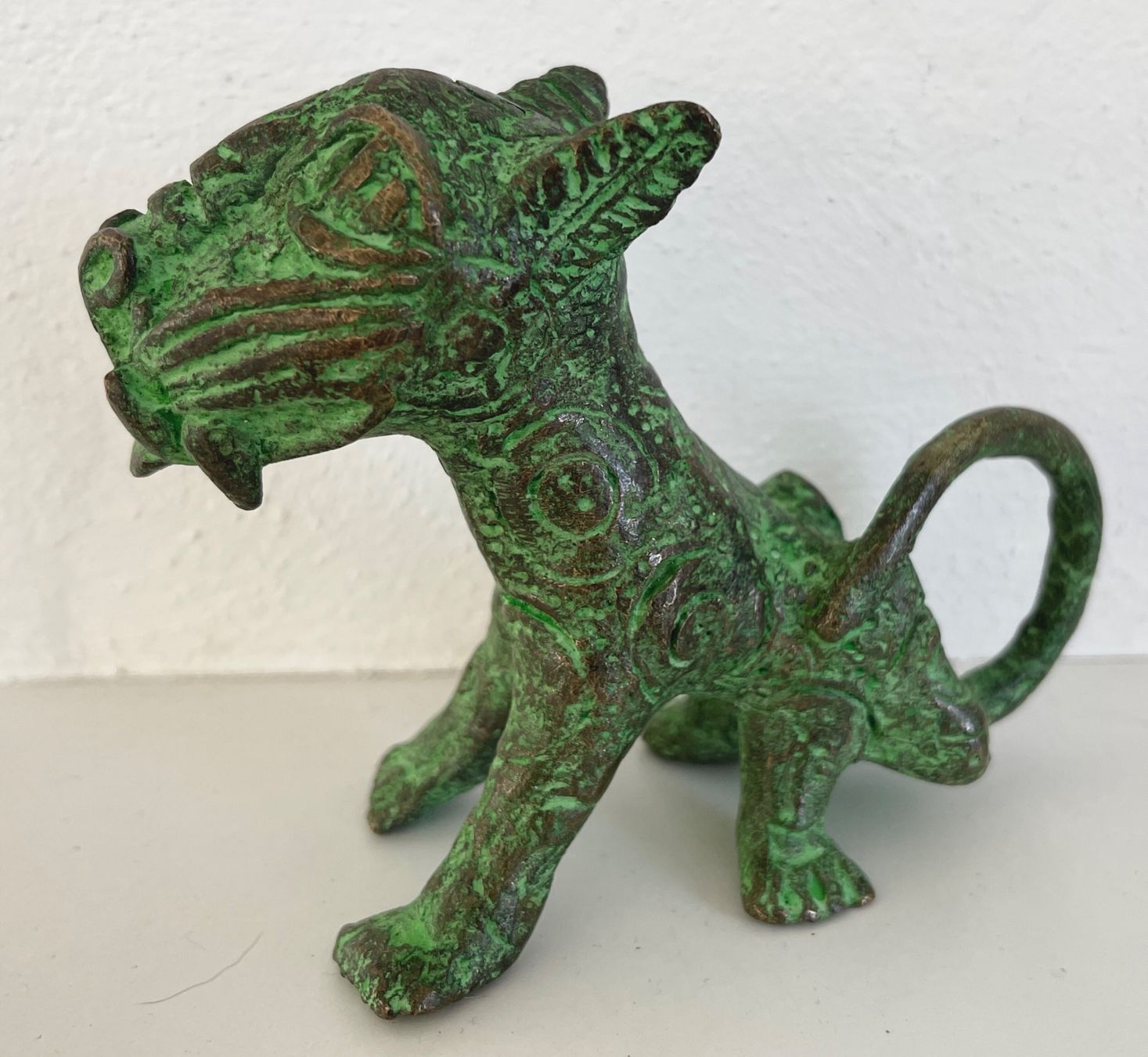 Sculture & Statue: feiner alter Leopard Bronze Benin Höhe 9,5 cm – Usato da Rüthi (Rheintal) venduto da Kunsthaus777 7