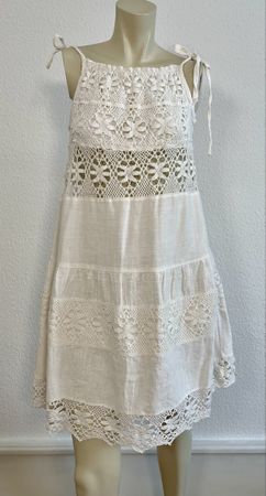 Handgemachtes Sommer Kleid  in weiss – Unikat Gr. S