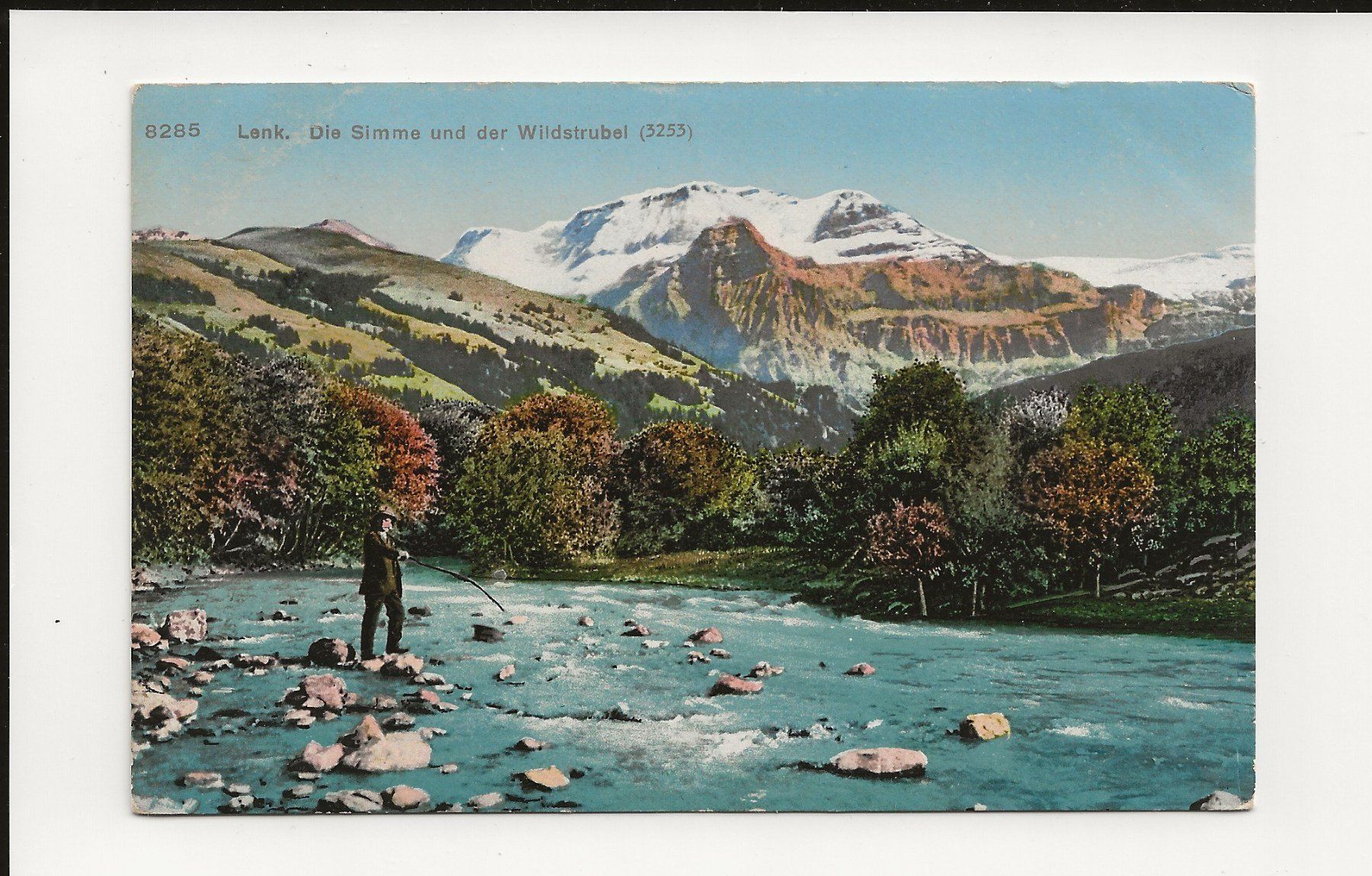 AK ca. 1920 Lenk, die Simme und der Wildstrubel -Fischer 🎣 (Gebraucht ...
