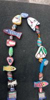 Long collier artisanal chats poissons fait main Fimo Hippie