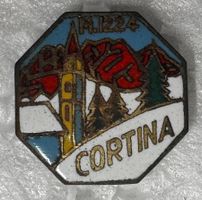 Vintage Cortina d'Ampezzo Emaille Anstecker, selten!