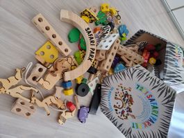 7211 Safari Park Set, aus Holzklötze