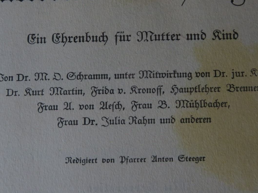 Libri: MUTTERAMT - EIN HEILIG AMT ( 1931 ) – Usato da Huttwil venduto da Kunterbuntli 2