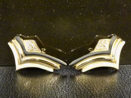 Vintage Ohrclips Clips Ohrschmuck Gold Strass 70er 80er 90er