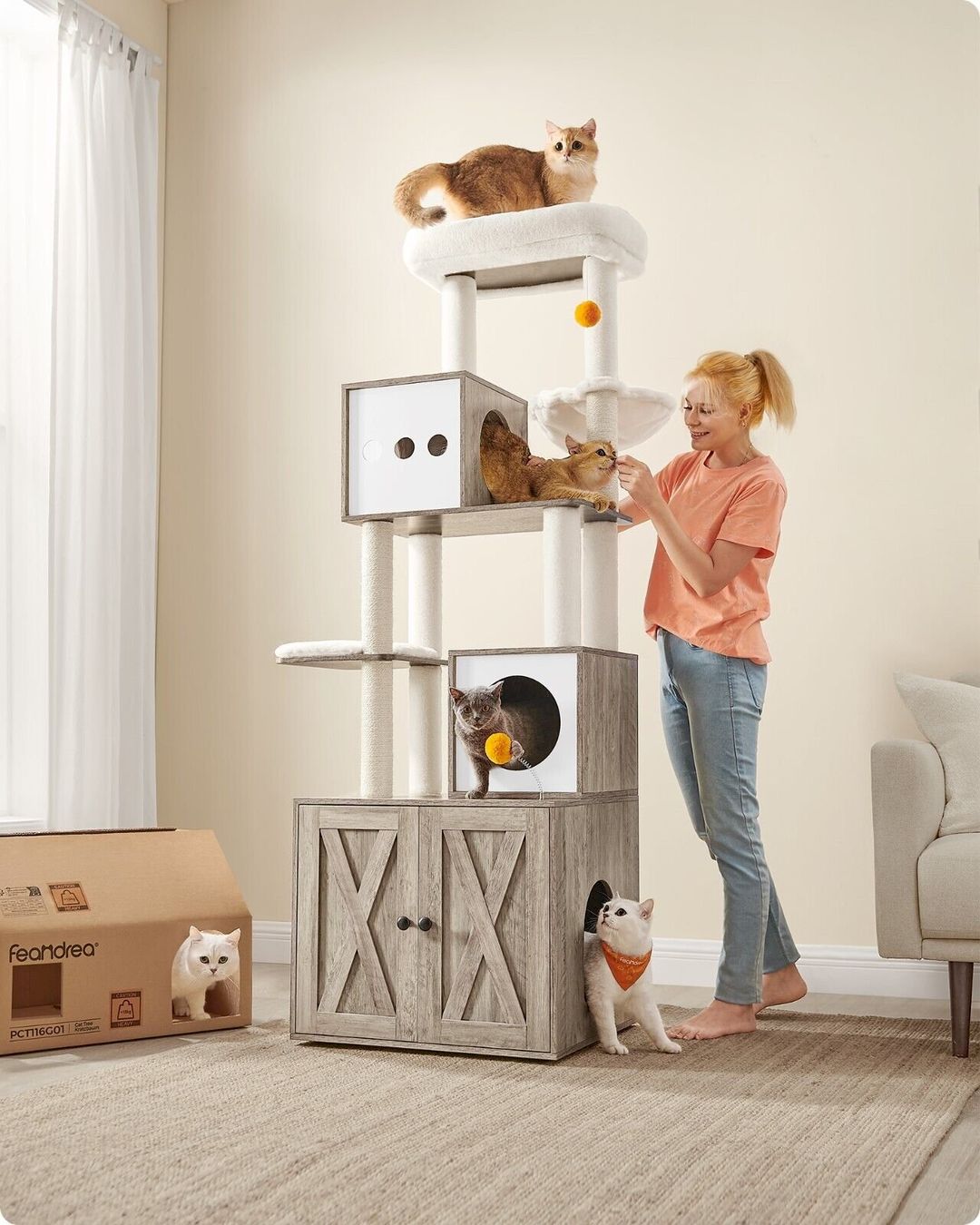 Arbres à chats: FEANDREA Kratzbaum 185cm – Neuf avec emballage d'origine à Bottighofen par zaap