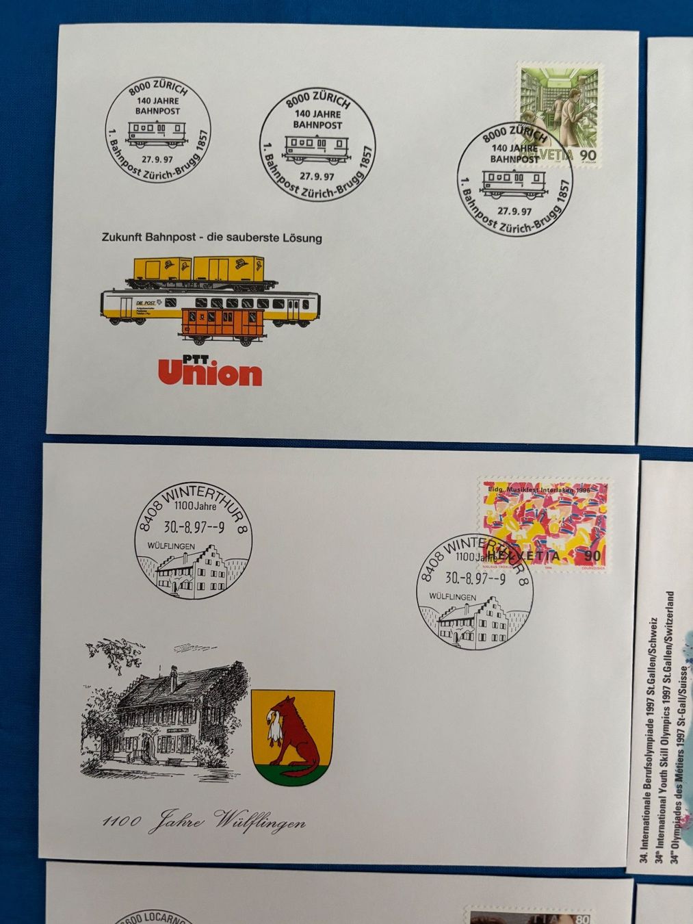 Tutti i francobolli: 1997 Sieben verschiedene Ersttagsbriefe – Usato da Horw venduto da Luki49 1