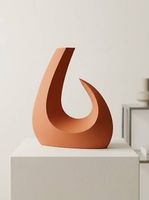 Vase Design Moderne 3D Terracotta 24cm (LIVRAISON GRATUITE) 