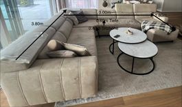 Ecksofa beige 380x300x180 cm gebraucht guter Zustand