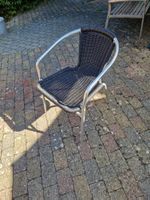 4 Designer Bistro Gartenstühle aus Alu 